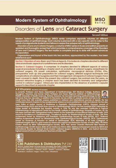 Modern system of ophthalmology (mso series):disorders of lens and cataract surgery