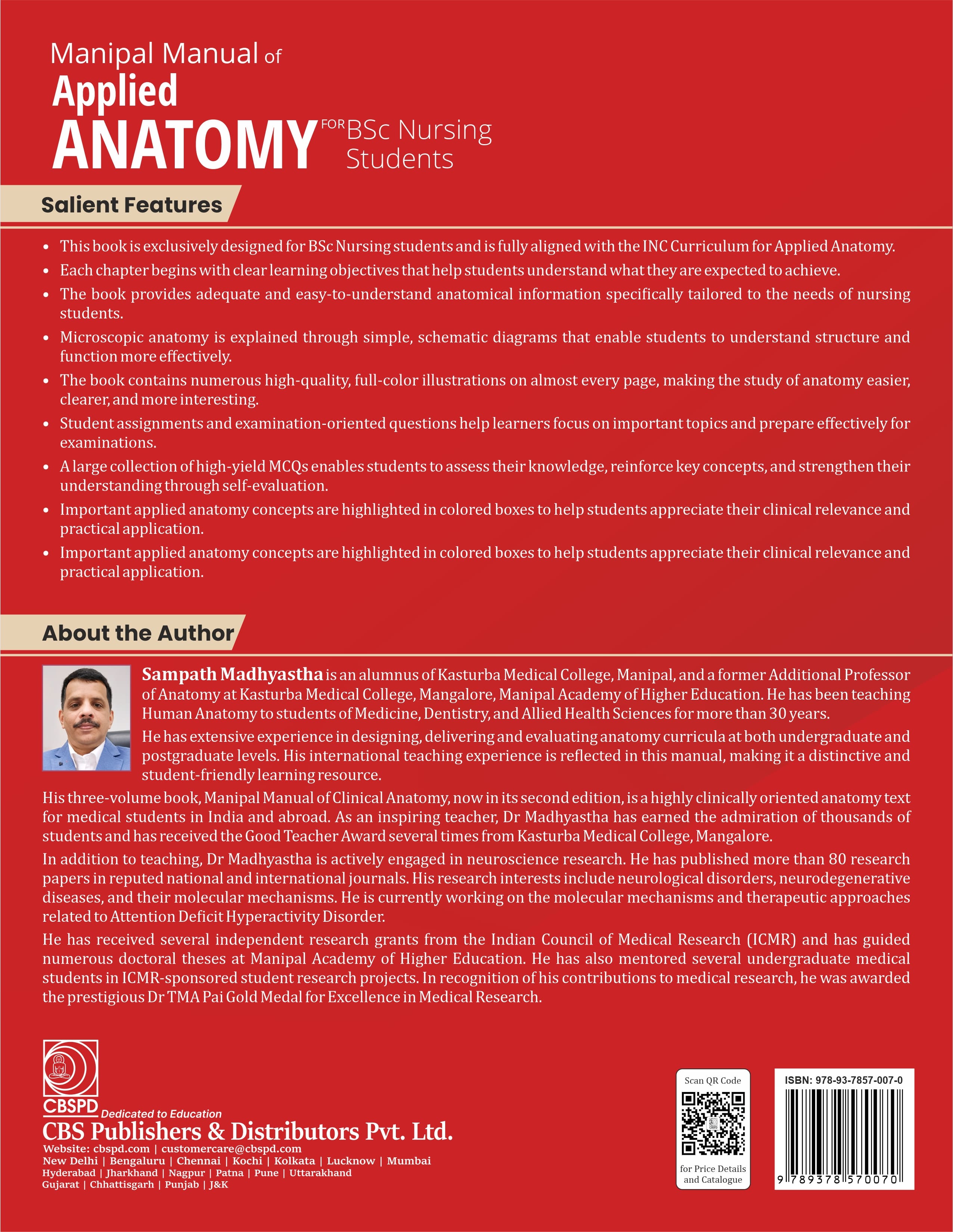 Manipal manual of applied anatomy for bsc nursing students