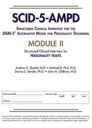 Structured clinical interview for the dsm 5 alternative model for personality disorders module 2 (pb 2018) 