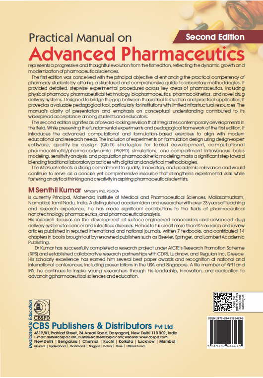 Practical manual on advanced pharmaceutics