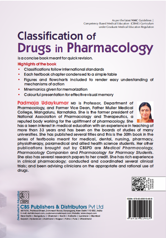 Classification of drugs in pharmacology