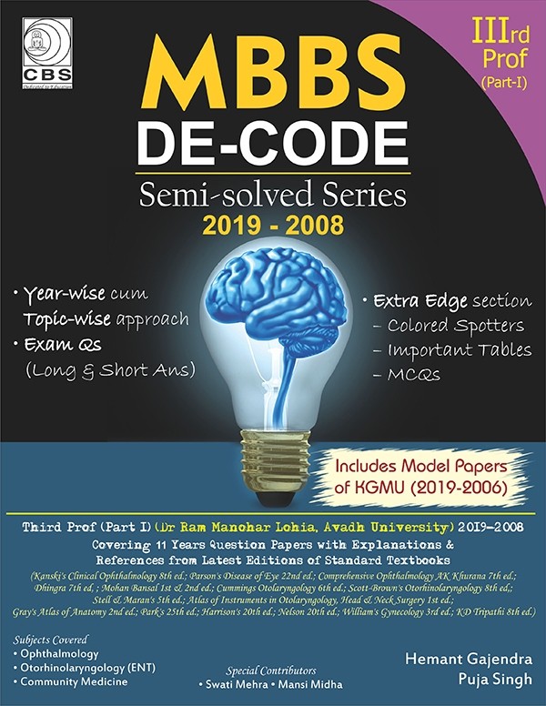 Mbbs de-code-3rd prof (dr. rml, avadh university) semi solved series 2019-2000