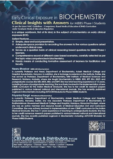 Early clinical exposure in biochemistry clinical insights with answers for mbbs phase i students