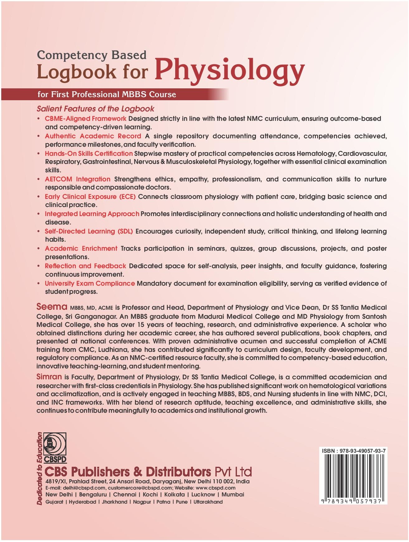 Competency based logbook for physiology for first professional mbbs course