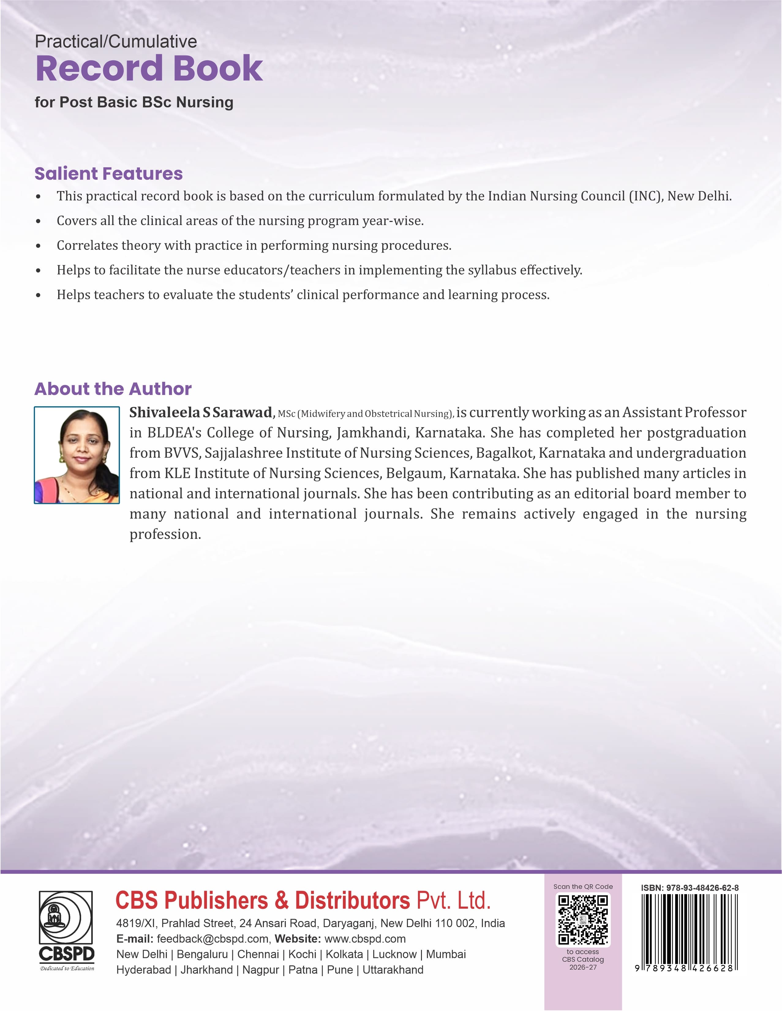 Practical/cumulative record book for post basic bsc nursing