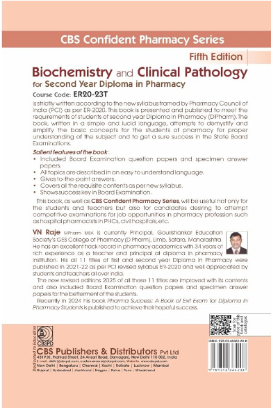 Cbs confident pharmacy series:  biochemistry and clinical pathology for second year diploma in pharmacy