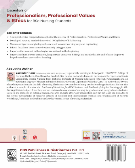 Essentials of professionalism, professional values & ethics for bsc nursing students