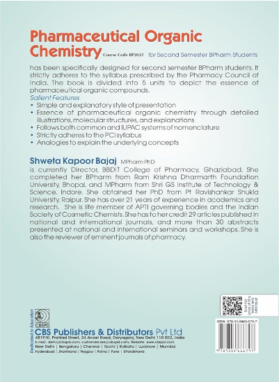 Pharmaceutical organic chemistry 	for second semester bpharm students