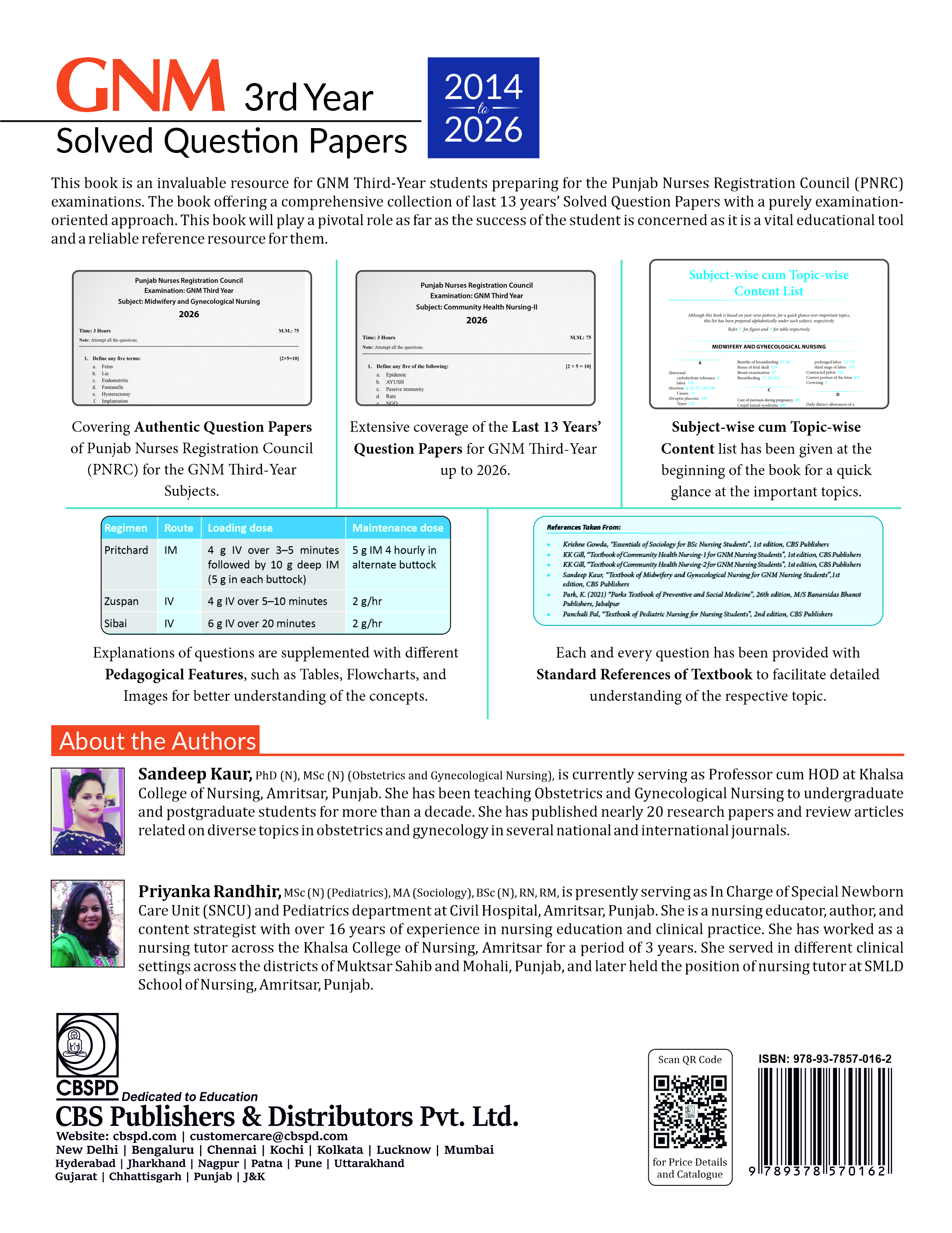 Gnm 3rd year solved question papers (2014 to 2026) based on punjab nurses registration council (pnrc)