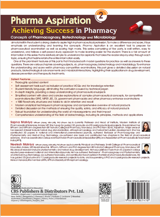 Pharma aspiration 2: achieving success in pharmacy  concepts of pharmacognosy, biotechnology and microbiology