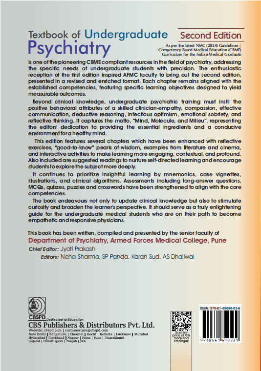 Textbook of undergraduate psychiatry