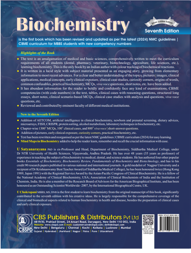 Biochemistry: as per the latest nmc guidelines competency based medical education & free mind maps in biochemistry with clinical correlation