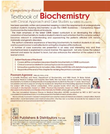Competency-based textbook of biochemistry with clinical approach and case studies for mbbs students with free biochemistry workbook for medical students