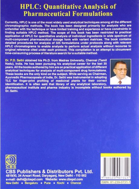 Sethi's high performance liquid chromatography: quantitative analysis of pharmaceutical formulations, vol 1