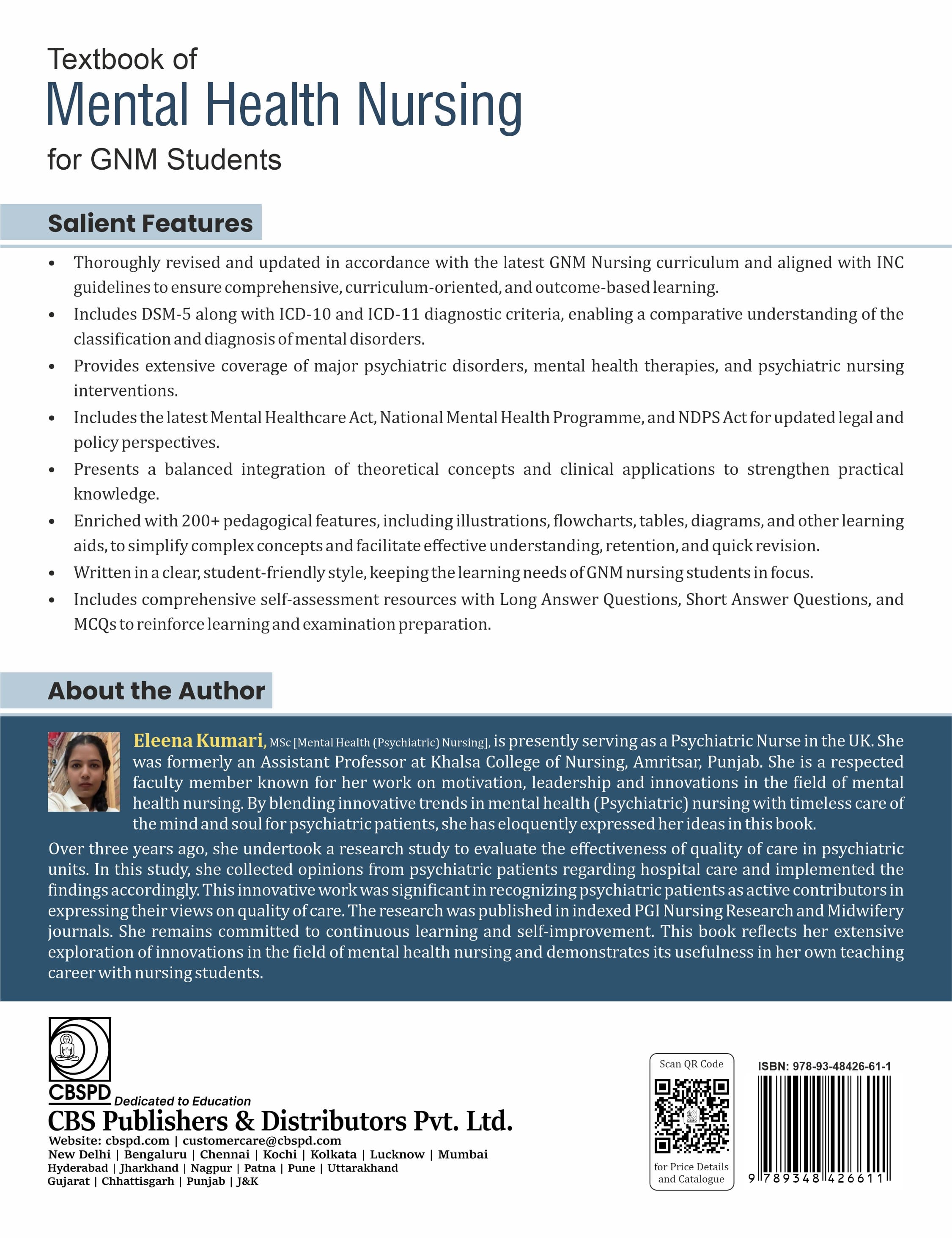 Textbook of mental health nursing for gnm students