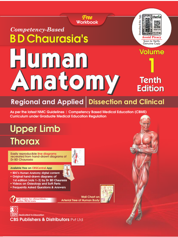 Bd chaurasia’s human anatomy, with free workbook (vol 1.)