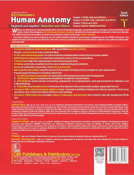 Bd chaurasia’s human anatomy, with free workbook (vol 1.)