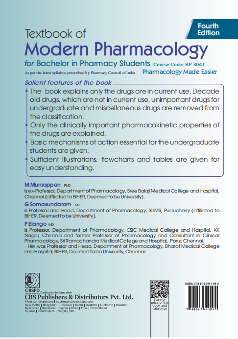Textbook of modern pharmacology for bachelor in pharmacy students (course code: bp304t)