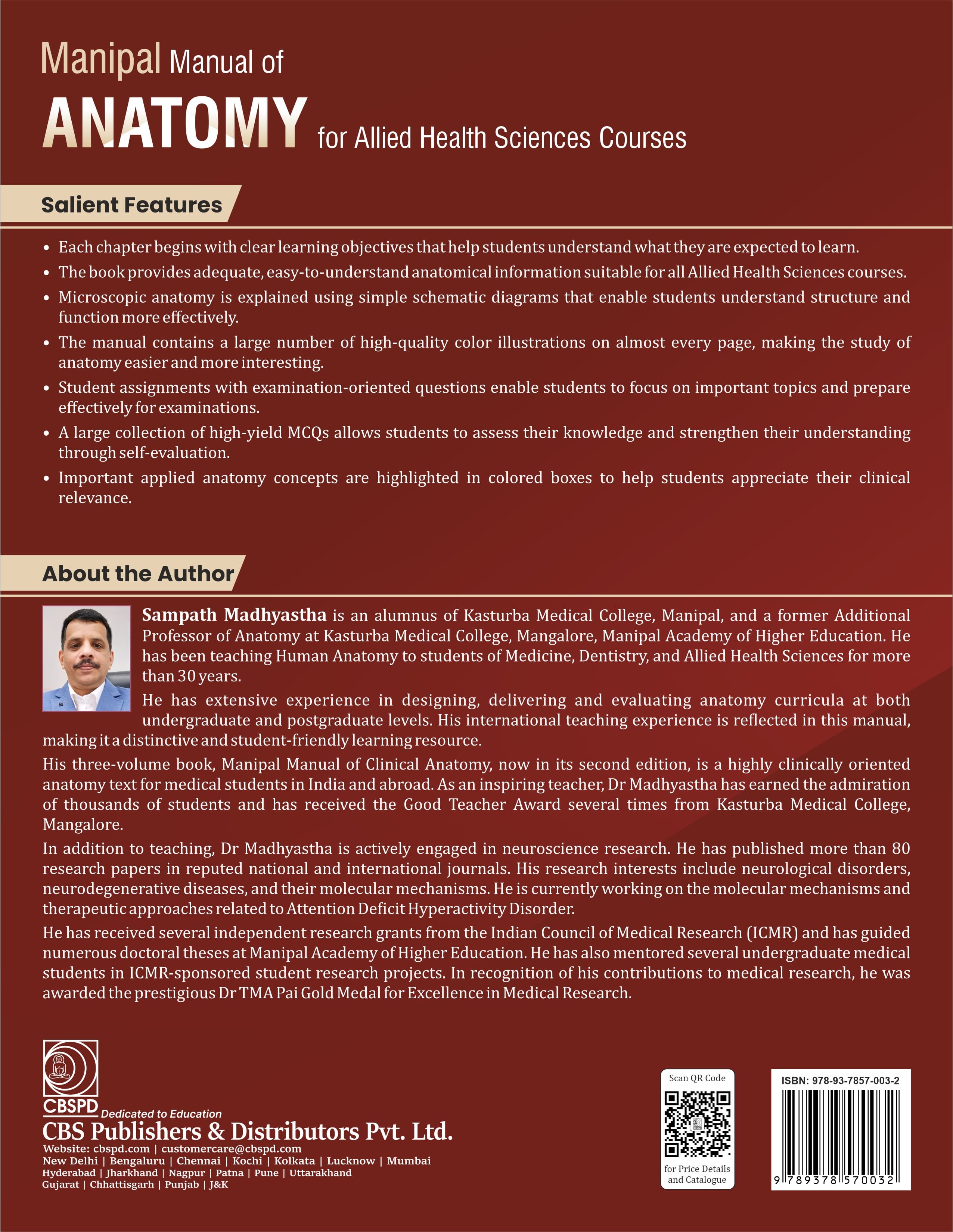 Manipal manual of anatomy for allied health sciences courses
