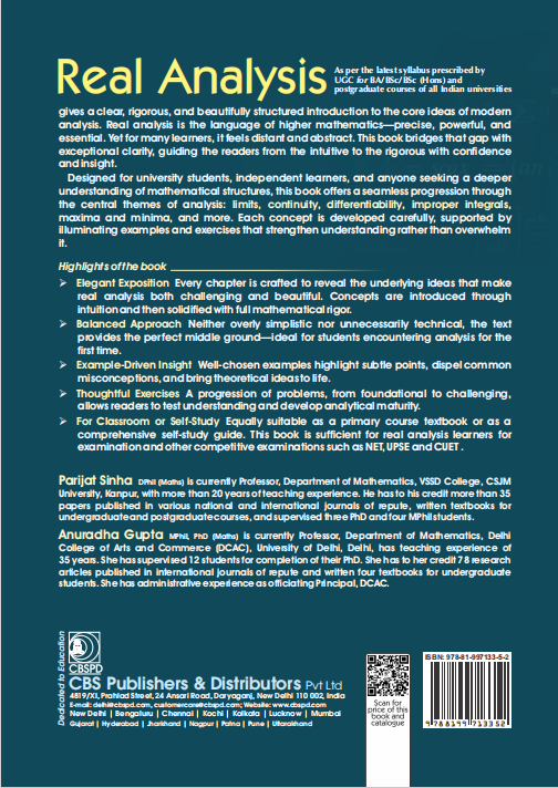 Real analysis as per the latest syllabus prescribed by ugc for ba/bsc/bsc (hons) and postgraduate courses of all indian universities