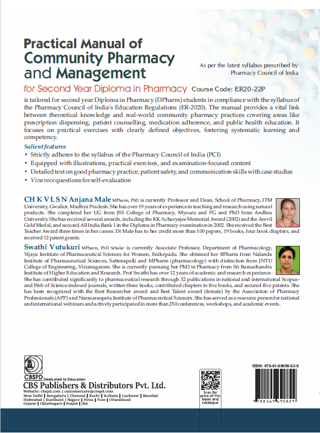 Practical manual of community pharmacy and management for second year diploma in pharmacy