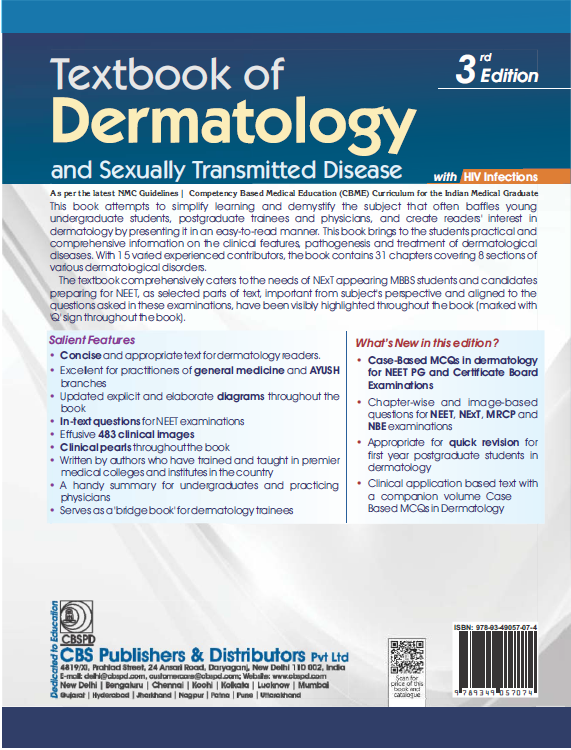Textbook of dermatology and sexually transmitted diseases and sexually transmitted diseases with hiv infections