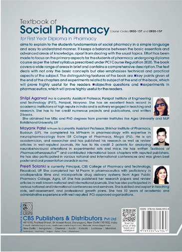 Textbook of social pharmacy course codes er20-15t and er20-15p for first year diploma in pharmacy