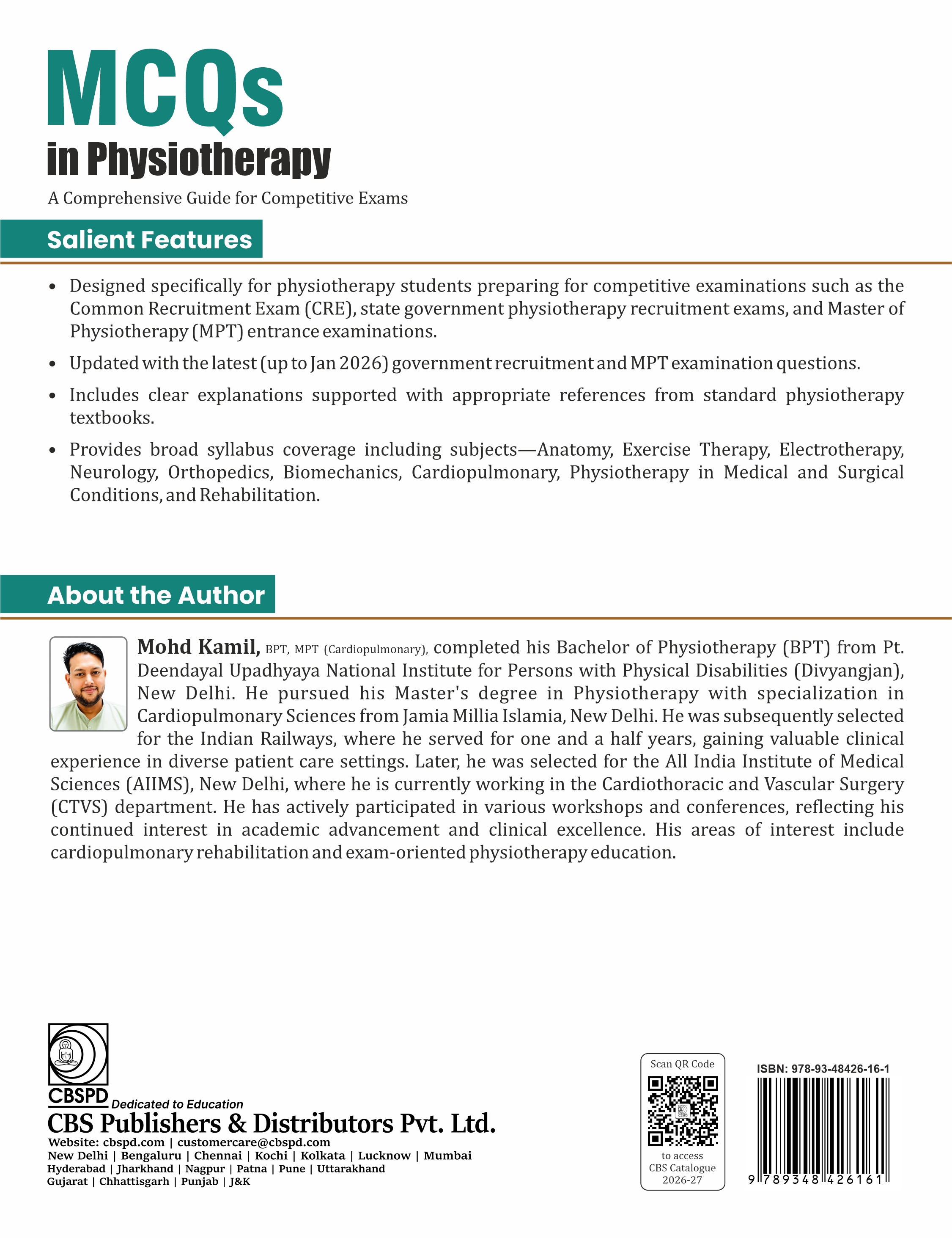 Mcqs in physiotherapy: a comprehensive guide for competitive exams