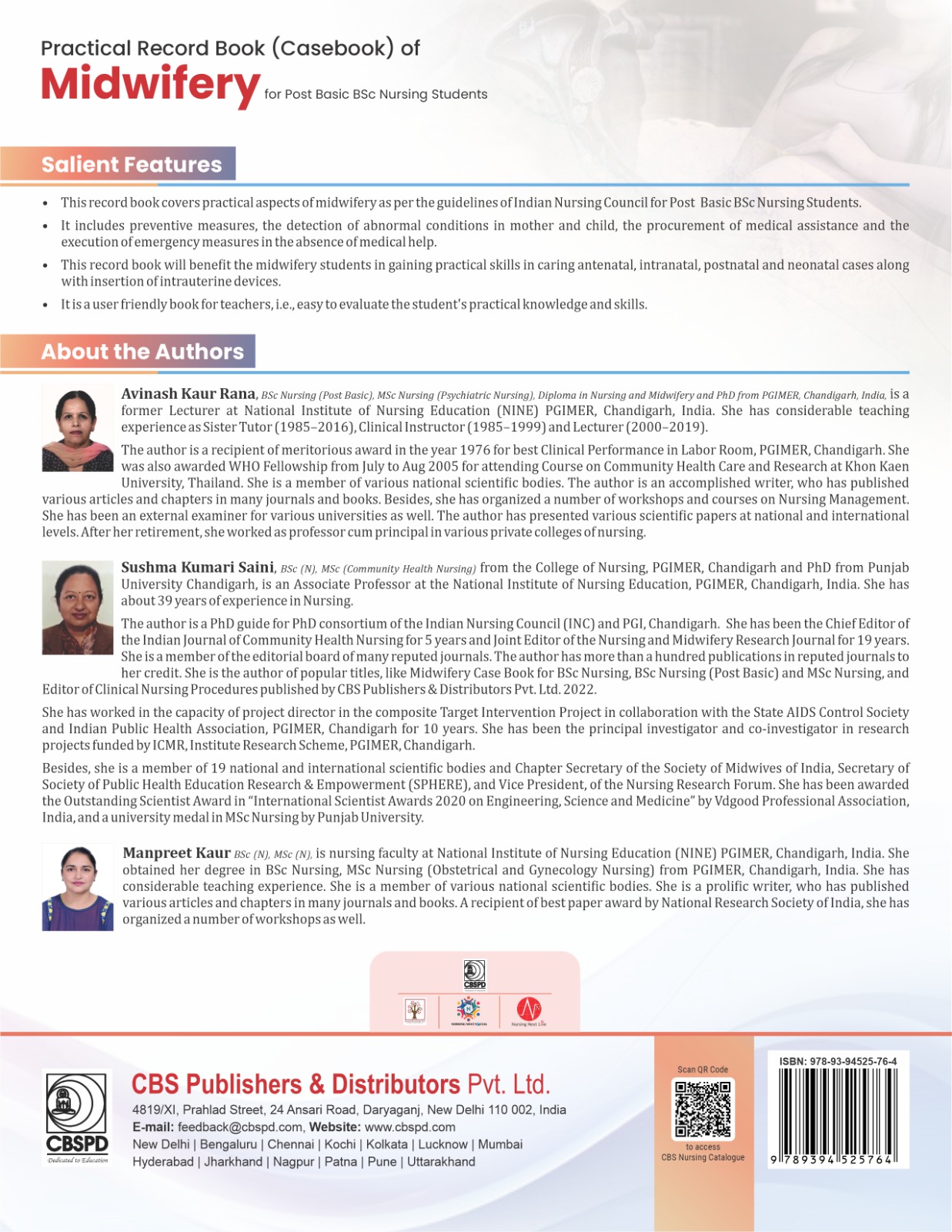 Practical record book of midwifery for post basic bsc nursing students