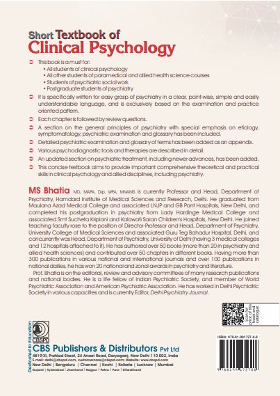 Short textbook of clinical  psychology