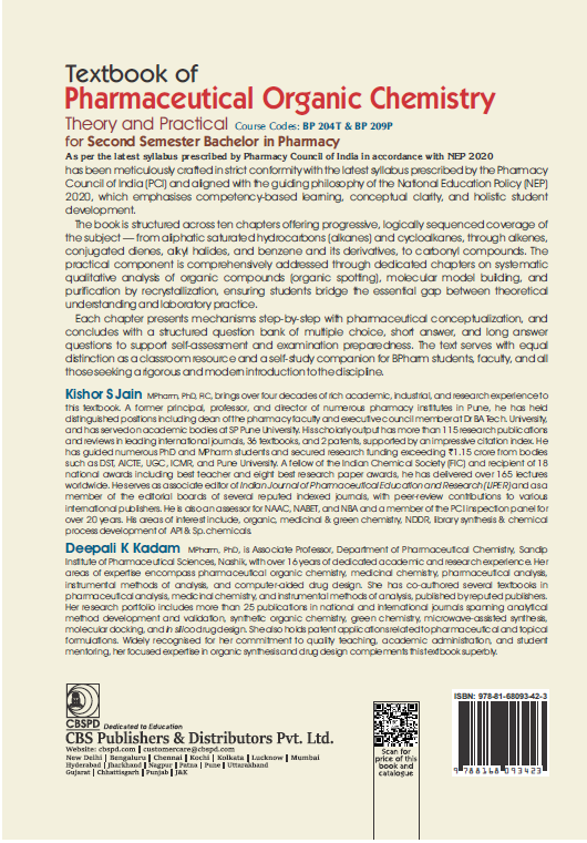 Textbook of pharmaceutical organic chemistry: theory and practical