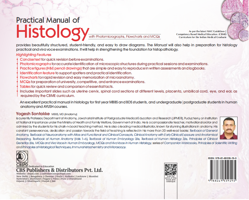 Practical manual of histology with photomicrographs, flowcharts and mcq