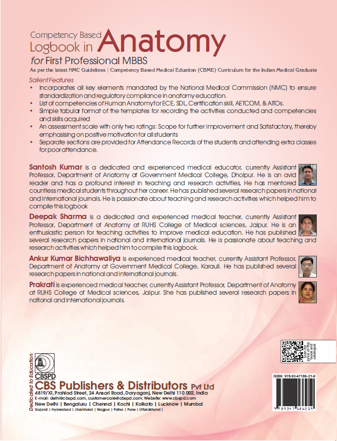 Competency based logbook in anatomy for first professional mbbs