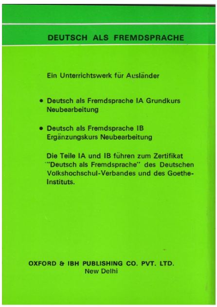 German as a foreign language ia glossary