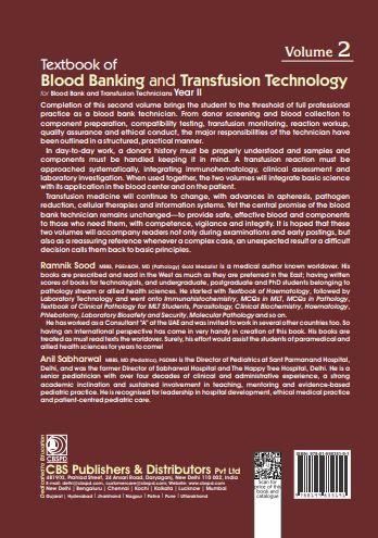 Textbook of blood banking and  transfusion technology, volume 2