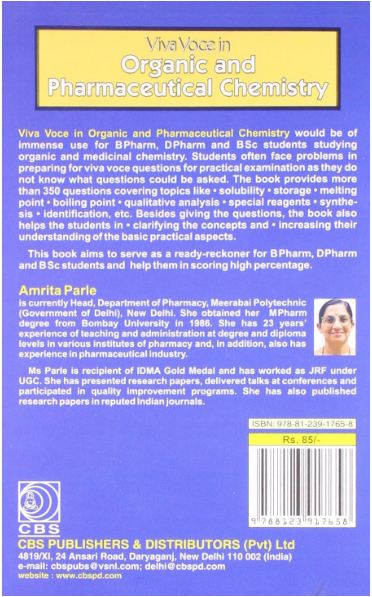 Viva voce in organic and pharmaceutical chemistry for bpharm dpharm and bsc courses